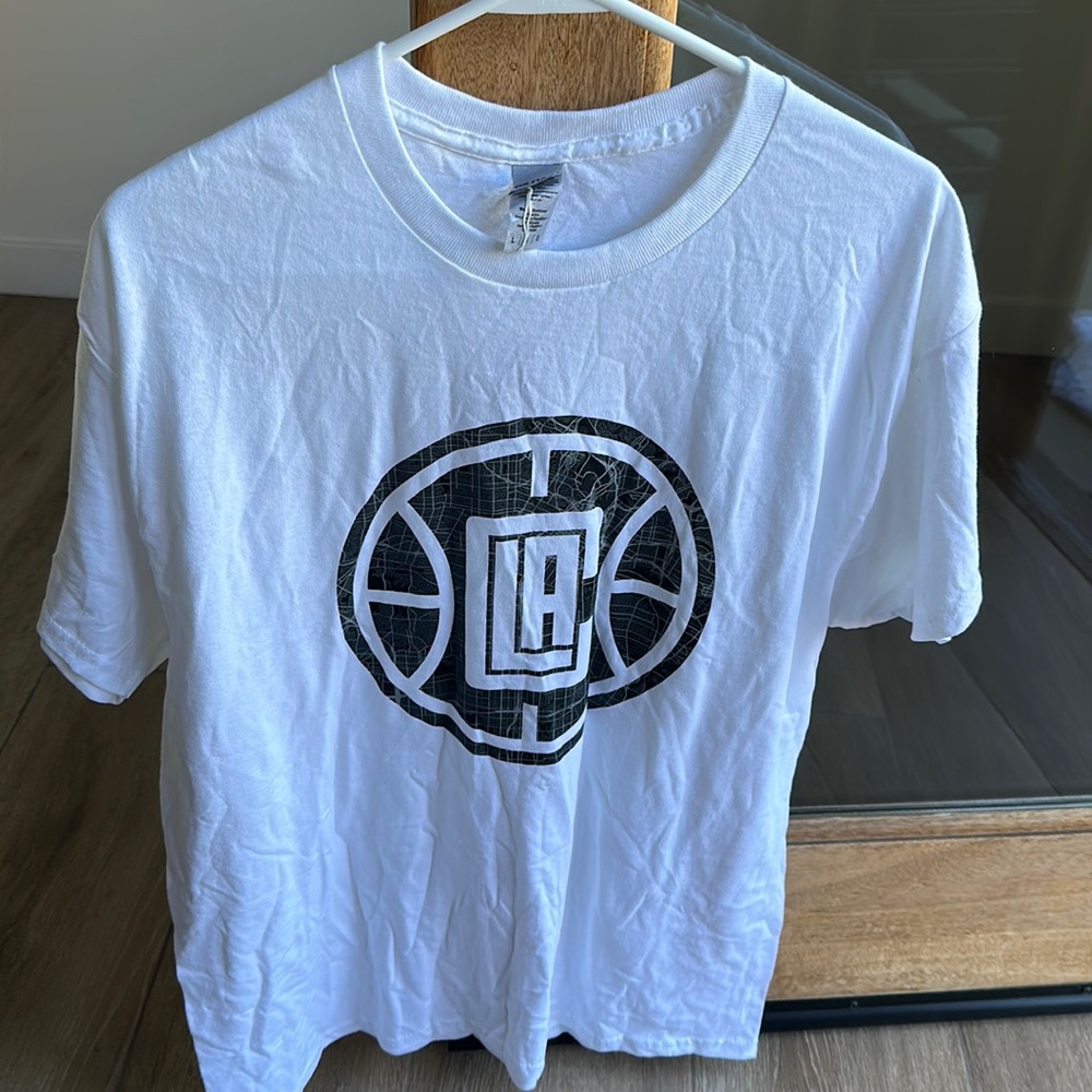 Men’s La Clippers T shirt White Size Large